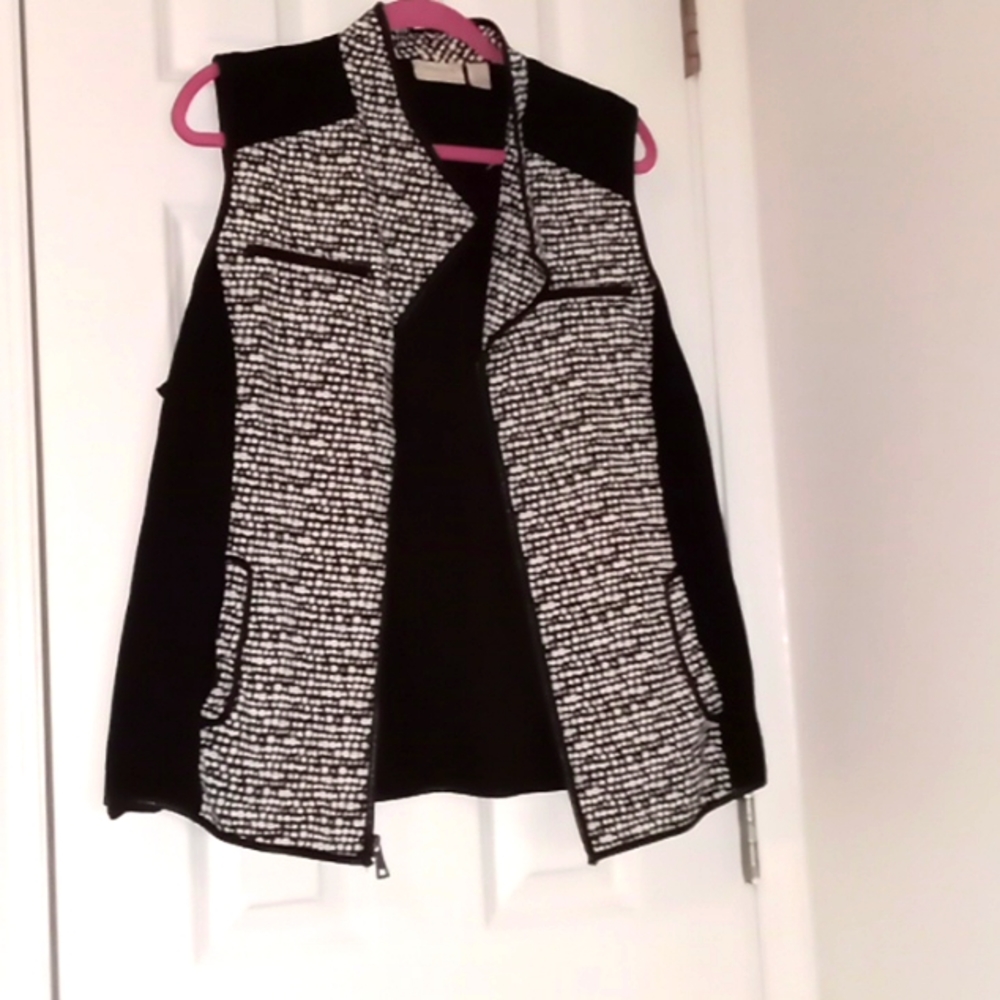 Black and white vest